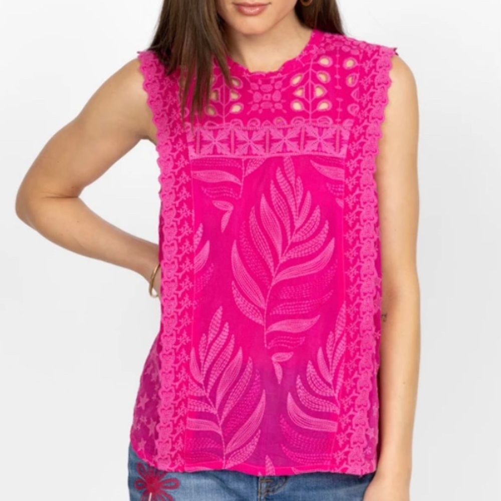 Johnny Was Pink Top